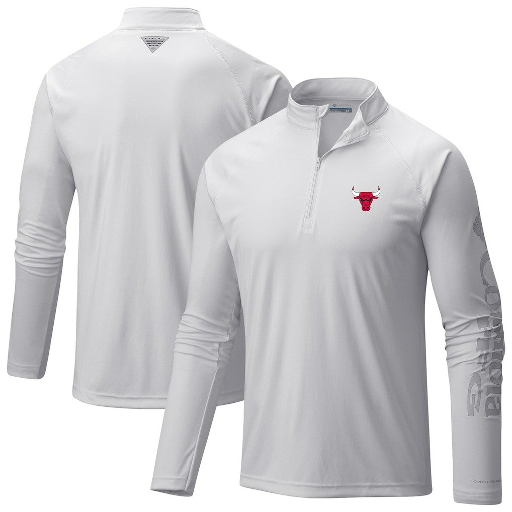 Chicago Bulls Terminal Tackle Raglan Omni-Shade Quarter-Zip Jacket White - NBA