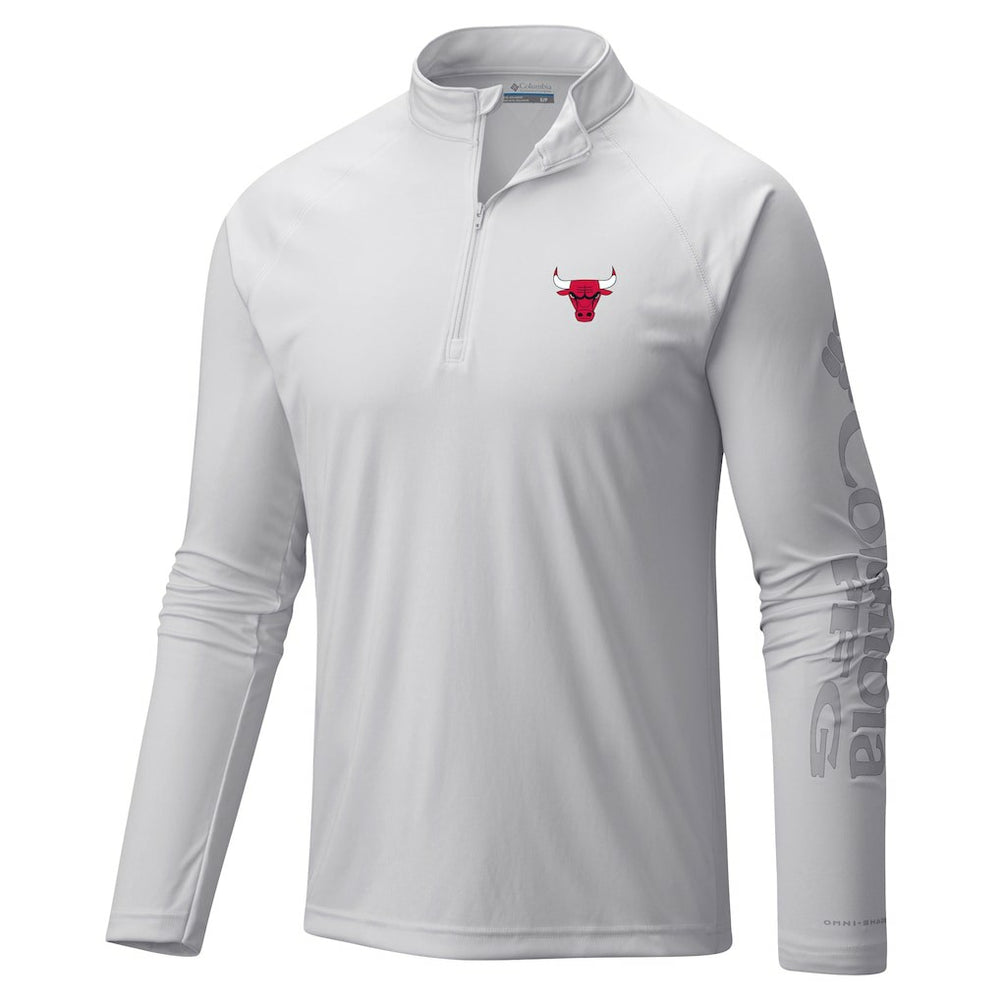 Chicago Bulls Terminal Tackle Raglan Omni-Shade Quarter-Zip Jacket White - NBA