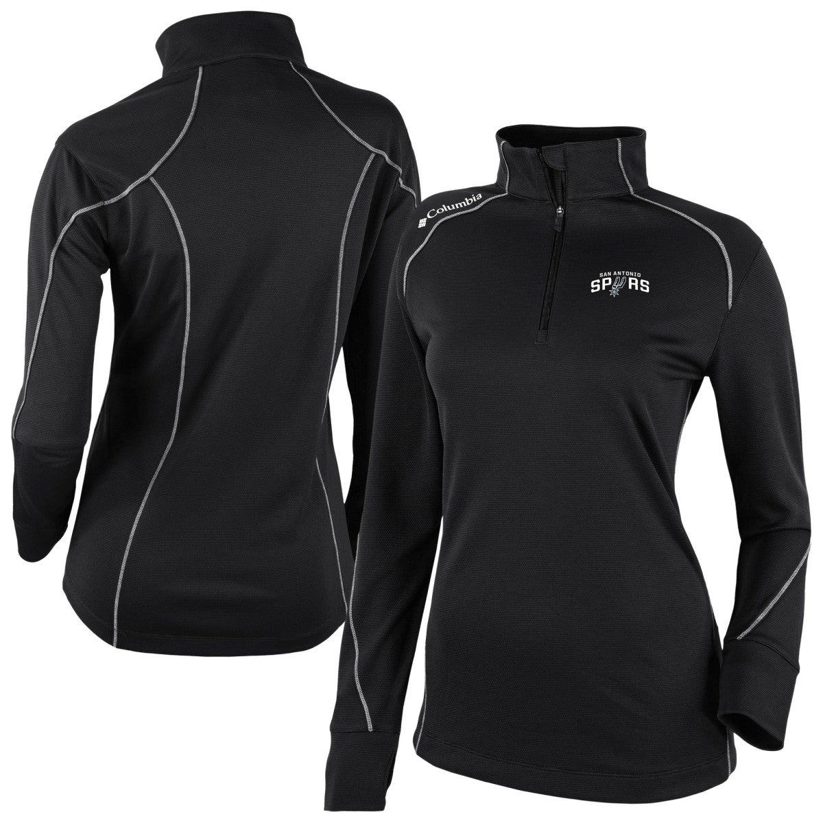 San Antonio Spurs Women's Omni-Wick Shotgun 2.0 Quarter-Zip Pullover Top Black - NBA