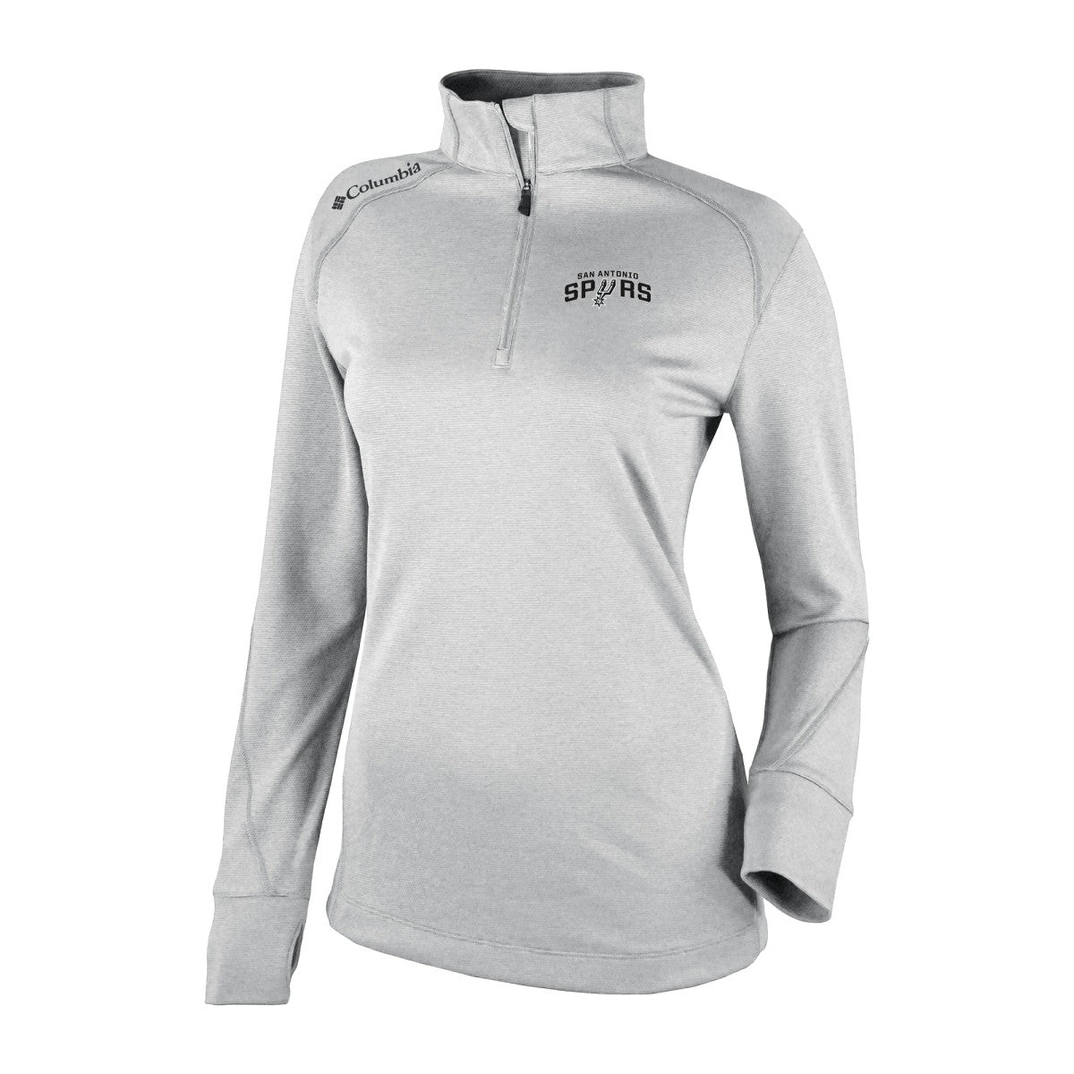 San Antonio Spurs Women's Omni-Wick Shotgun 2.0 Quarter-Zip Pullover Top Heather Gray - NBA