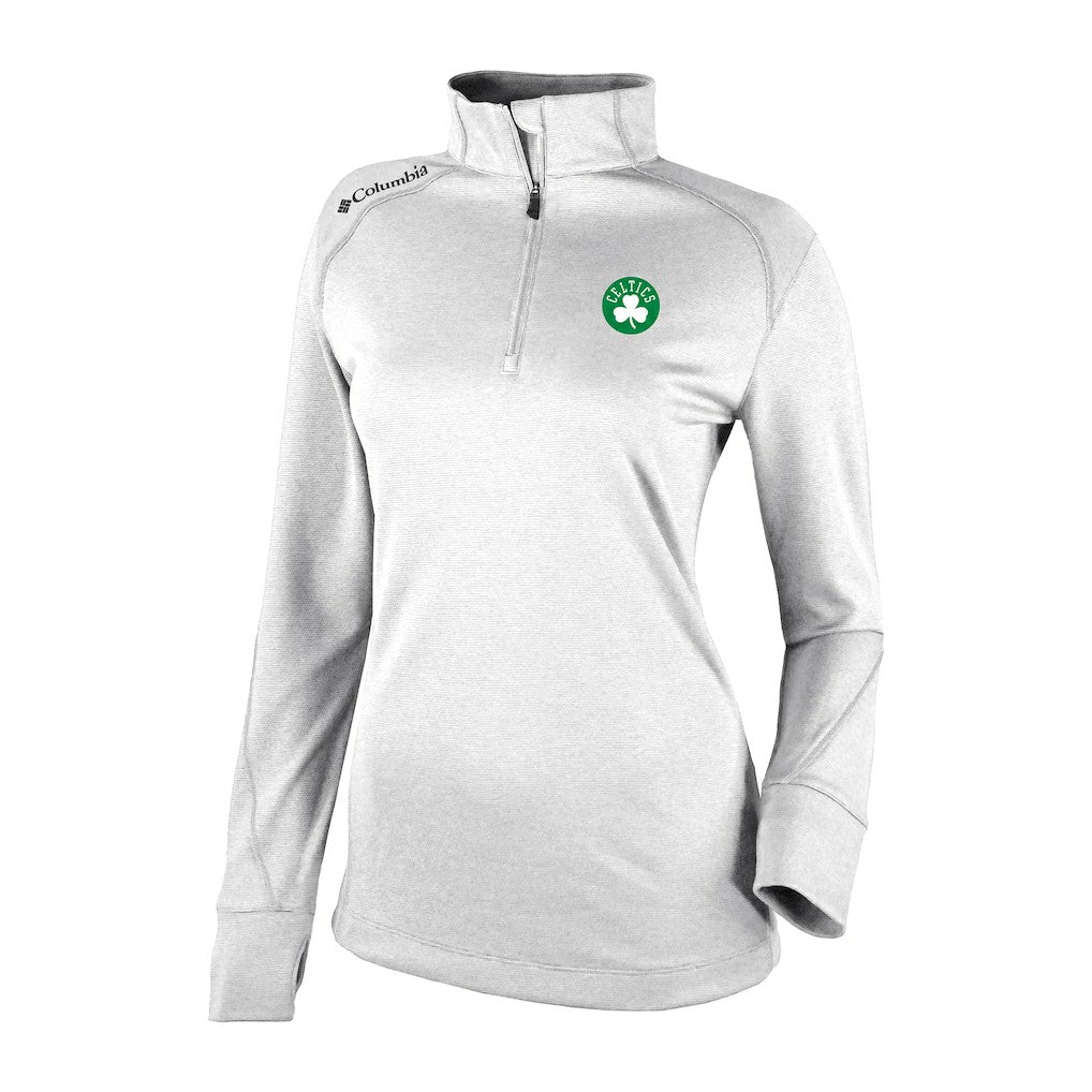 Boston Celtics Women's Omni-Wick Shotgun 2.0 Quarter-Zip Pullover Top White - NBA