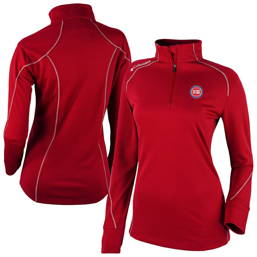 Detroit Pistons Women's Omni-Wick Shotgun 2.0 Quarter-Zip Pullover Top Red - NBA