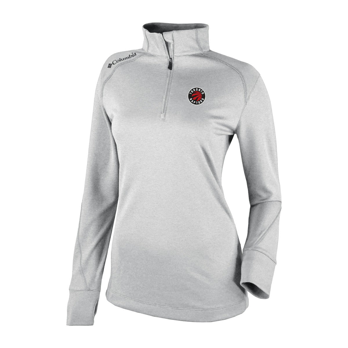 Toronto Raptors Women's Omni-Wick Shotgun 2.0 Quarter-Zip Pullover Top Heather Gray - NBA