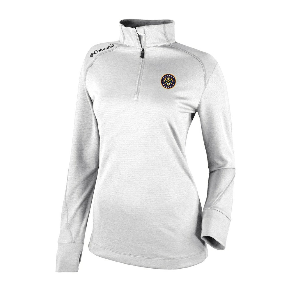 Denver Nuggets Women's Omni-Wick Shotgun 2.0 Quarter-Zip Pullover Top White - NBA