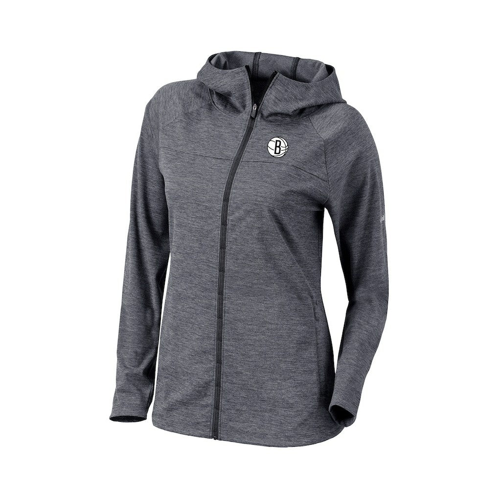 Brooklyn Nets Women's Omni-Wick Half Shot Full-Zip Hooded Jacket Black - NBA