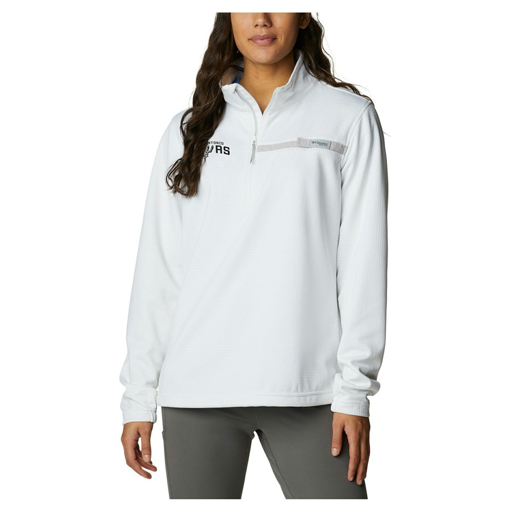 San Antonio Spurs Women's Skiff Guide Fleece Pullover Top White - NBA