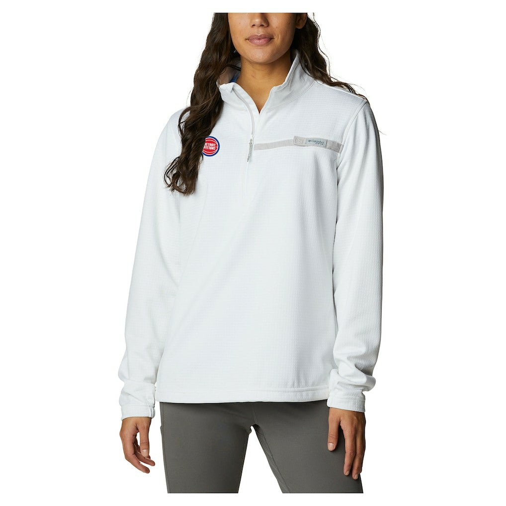 Detroit Pistons Women's Skiff Guide Fleece Pullover Top White - NBA
