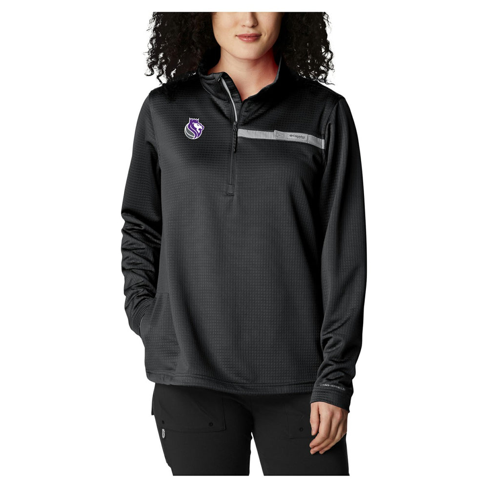 Sacramento Kings Women's Skiff Guide Fleece Pullover Top Black - NBA