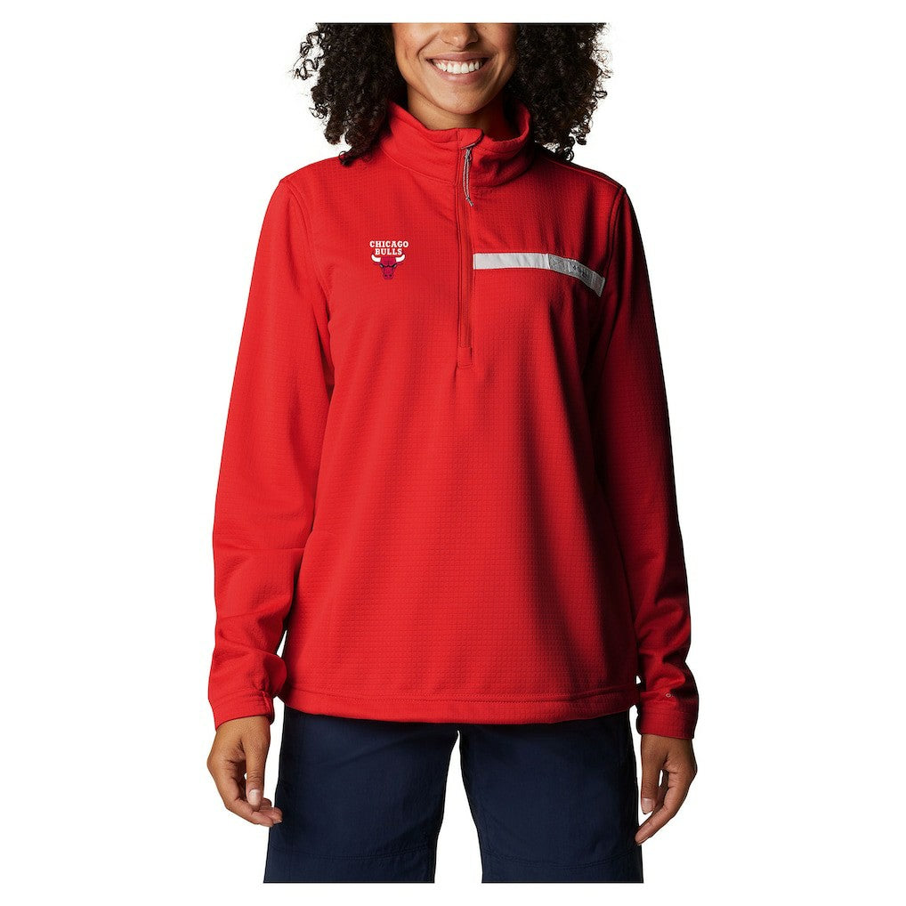 Chicago Bulls Women's Skiff Guide Fleece Pullover Top Red - NBA