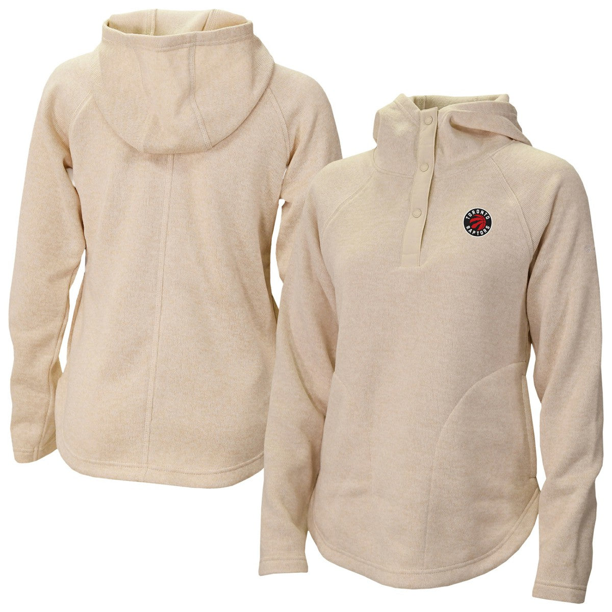 Toronto Raptors Women's Sweater Weather Quarter-Snap Hoodie Natural - NBA
