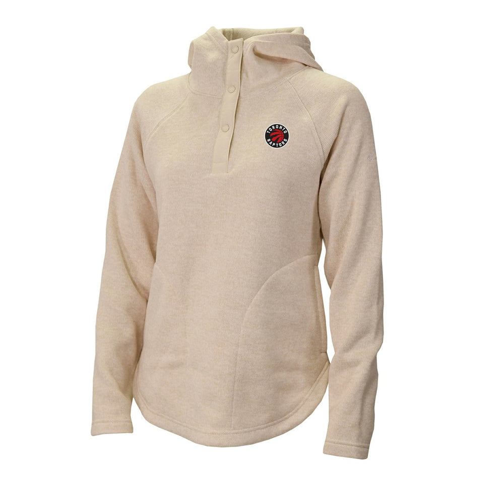 Toronto Raptors Women's Sweater Weather Quarter-Snap Hoodie Natural - NBA
