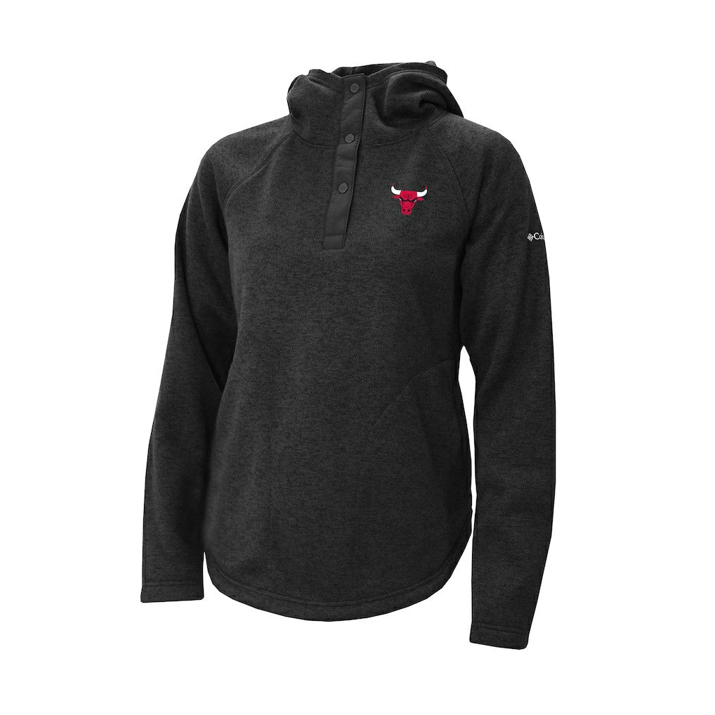 Chicago Bulls Women's Sweater Weather Quarter-Snap Hoodie Black - NBA