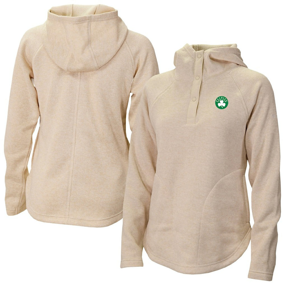 Boston Celtics Women's Sweater Weather Quarter-Snap Hoodie Natural - NBA
