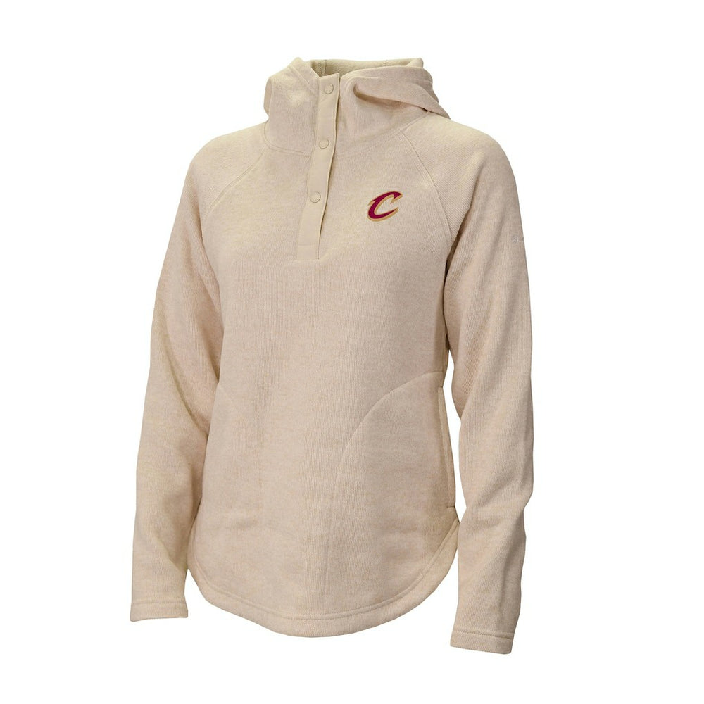 Cleveland Cavaliers Women's Sweater Weather Quarter-Snap Hoodie White - NBA
