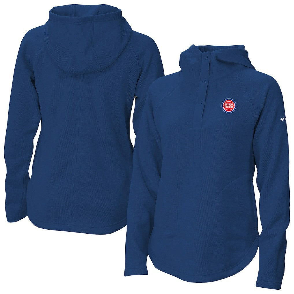 Detroit Pistons Women's Sweater Weather Quarter-Snap Hoodie Blue - NBA