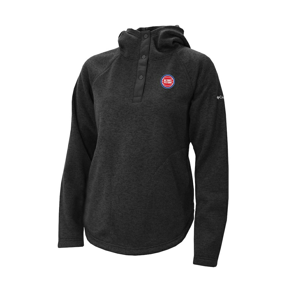 Detroit Pistons Women's Sweater Weather Quarter-Snap Hoodie Black - NBA