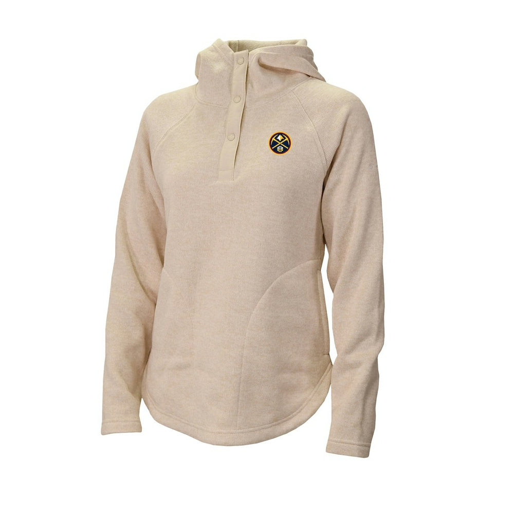 Denver Nuggets Women's Sweater Weather Quarter-Snap Hoodie White - NBA