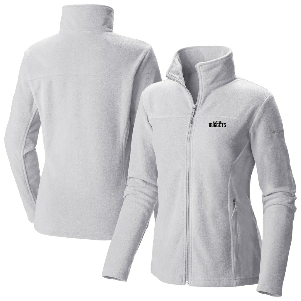 Denver Nuggets Women's Give & Go II Fleece Full-Zip Jacket White - NBA