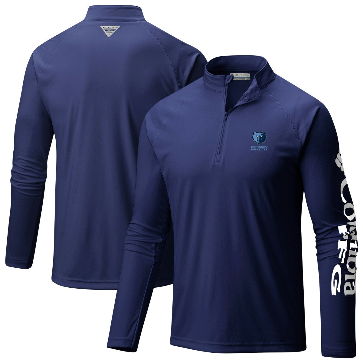 Memphis Grizzlies PFG Terminal Tackle Quarter-Zip Top Navy - NBA