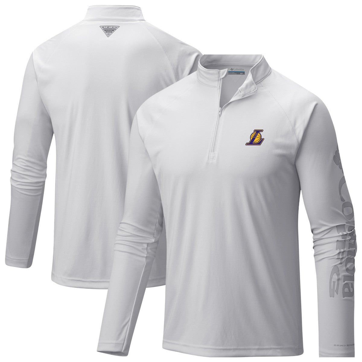 Los Angeles Lakers PFG Terminal Tackle Quarter-Zip Top White - NBA