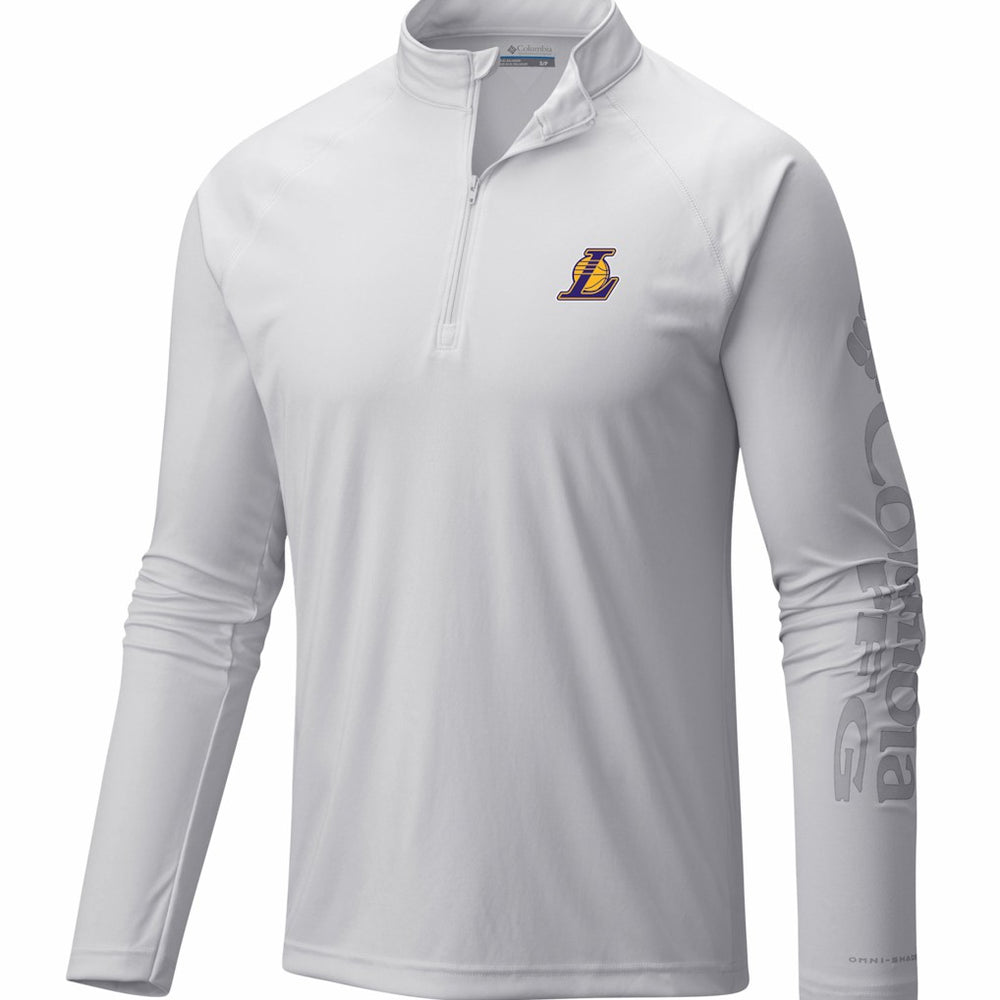 Los Angeles Lakers PFG Terminal Tackle Quarter-Zip Top White - NBA