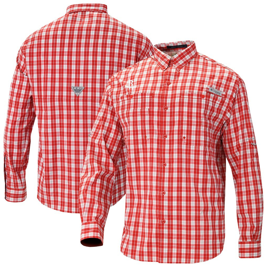 Houston Rockets Super Tamiami Omni-Shade Long Sleeve Button-Down Shirt Red - NBA