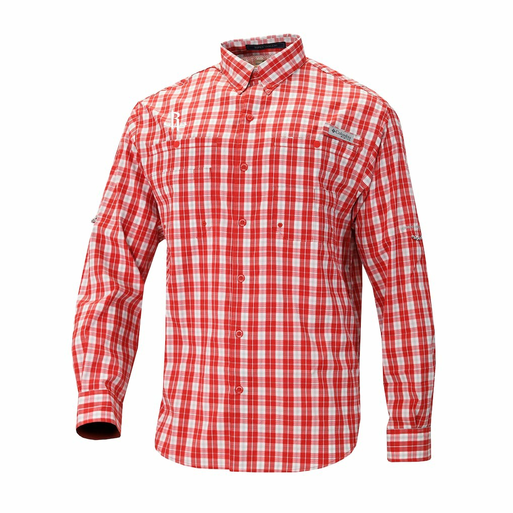 Houston Rockets Super Tamiami Omni-Shade Long Sleeve Button-Down Shirt Red - NBA