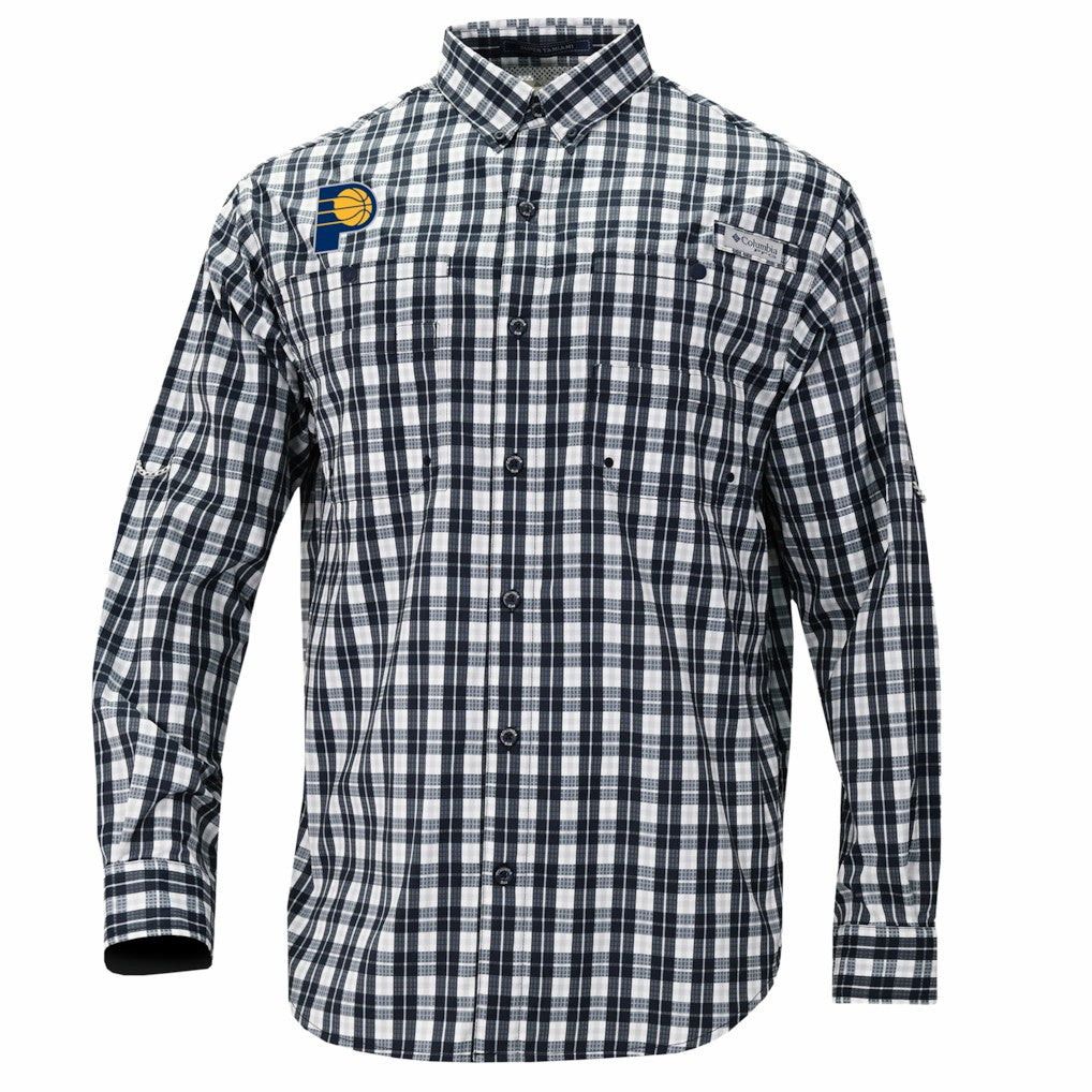 Indiana Pacers Super Tamiami Omni-Shade Long Sleeve Button-Down Shirt Navy - NBA