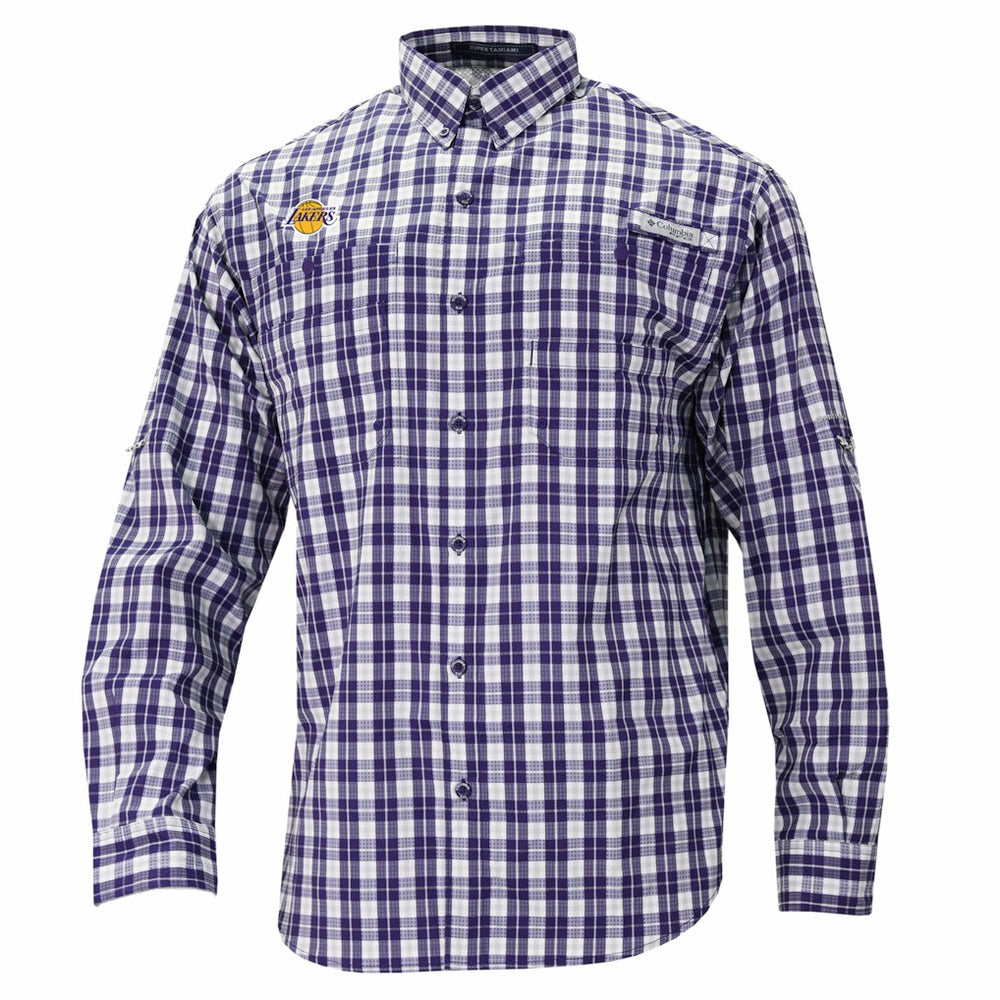 Los Angeles Lakers Super Tamiami Omni-Shade Long Sleeve Button-Down Shirt Purple - NBA