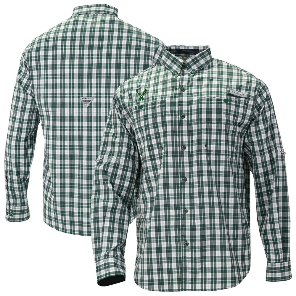 Milwaukee Bucks Super Tamiami Omni-Shade Long Sleeve Button-Down Shirt Green - NBA