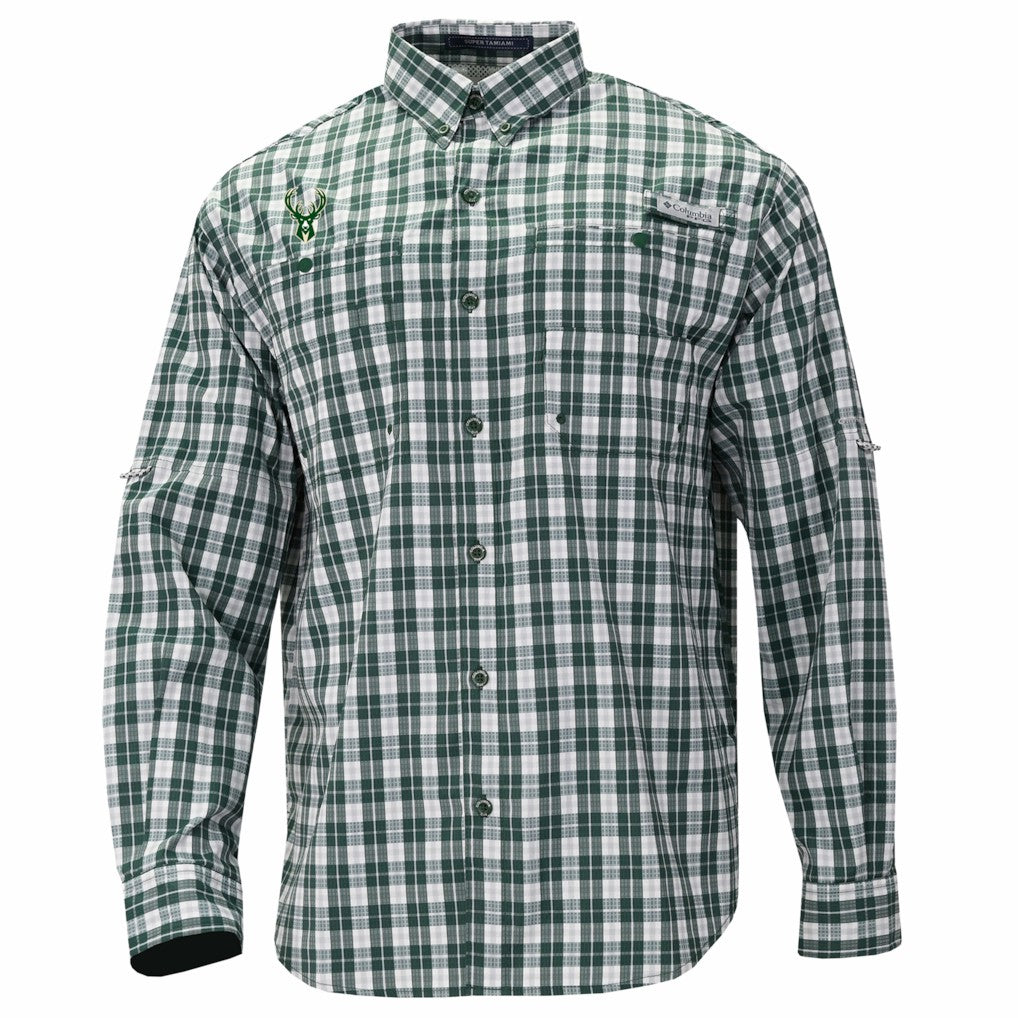 Milwaukee Bucks Super Tamiami Omni-Shade Long Sleeve Button-Down Shirt Green - NBA