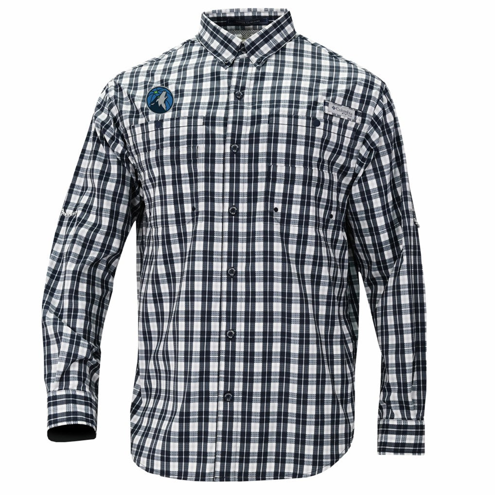 Minnesota Timberwolves Super Tamiami Omni-Shade Long Sleeve Button-Down Shirt Navy - NBA