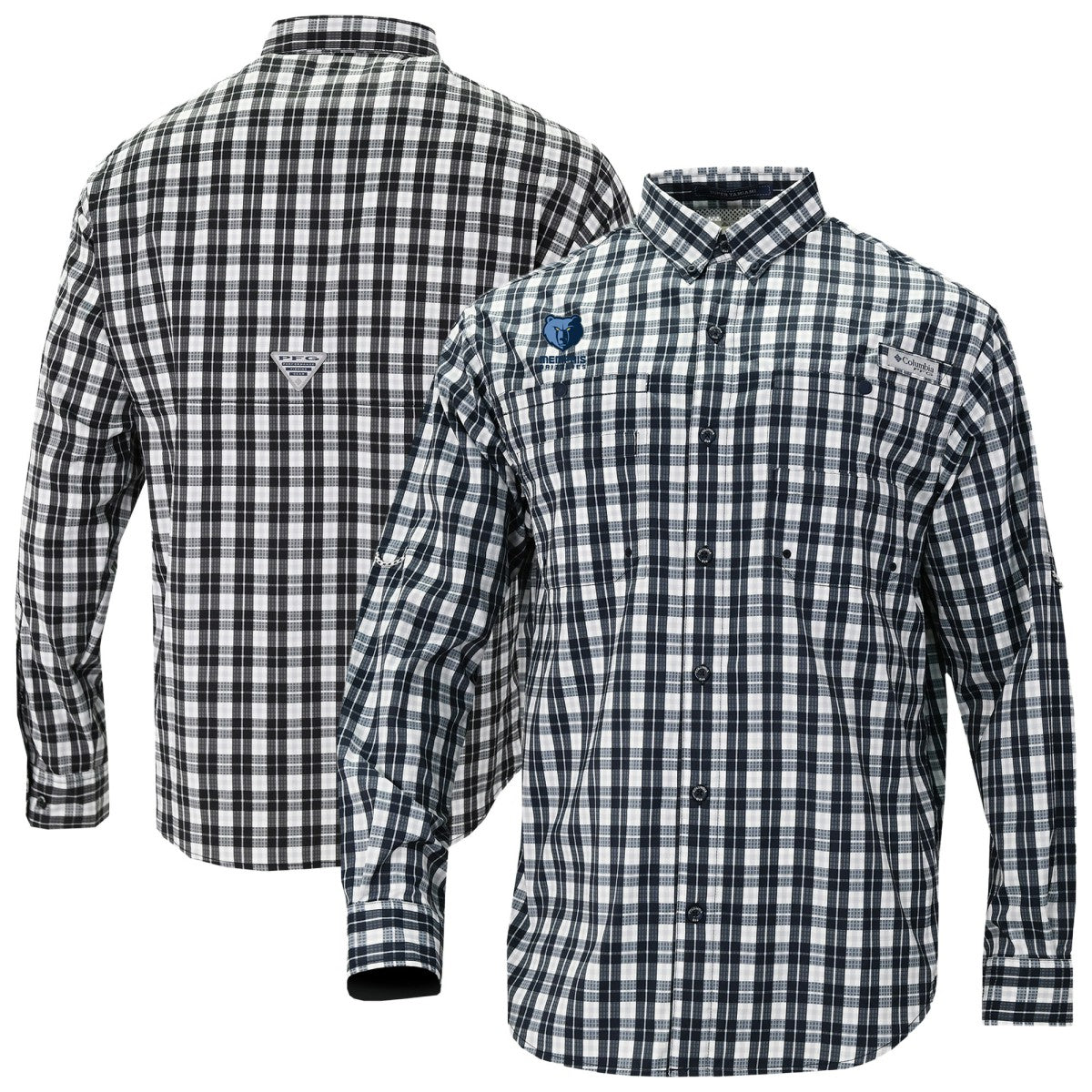 Memphis Grizzlies Super Tamiami Omni-Shade Long Sleeve Button-Down Shirt Navy - NBA