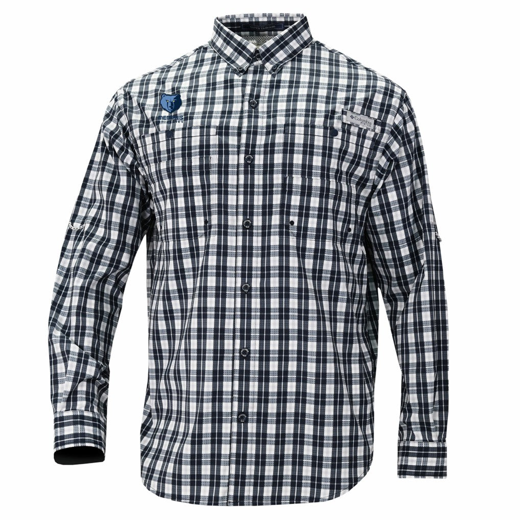Memphis Grizzlies Super Tamiami Omni-Shade Long Sleeve Button-Down Shirt Navy - NBA