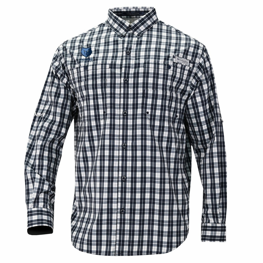 Memphis Grizzlies Super Tamiami Omni-Shade Long Sleeve Button-Down Shirt Navy - NBA