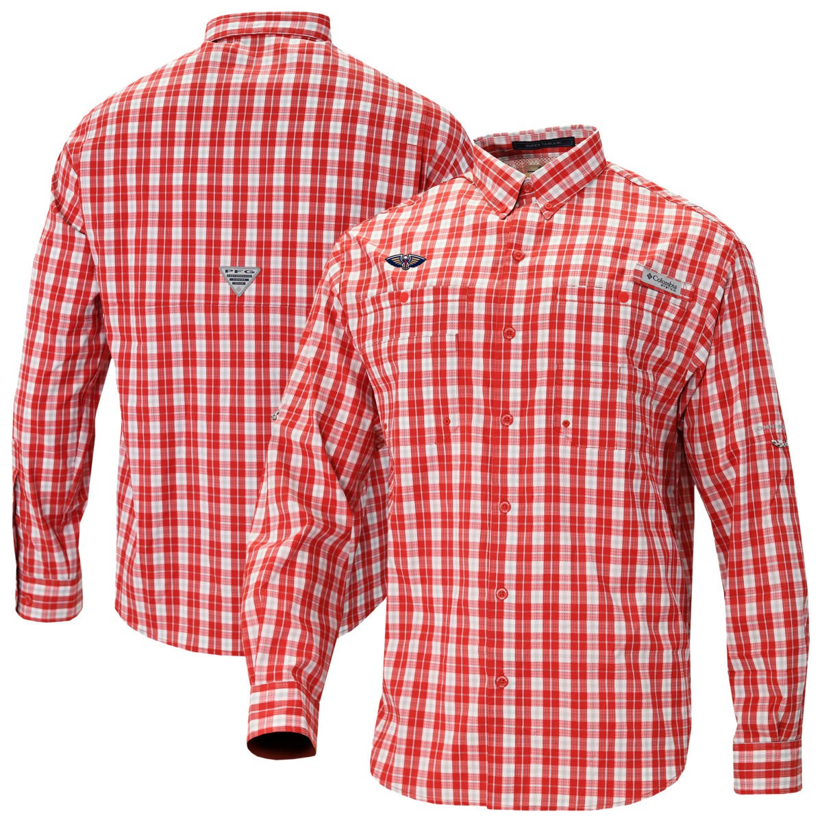 New Orleans Pelicans Super Tamiami Omni-Shade Long Sleeve Button-Down Shirt Red - NBA
