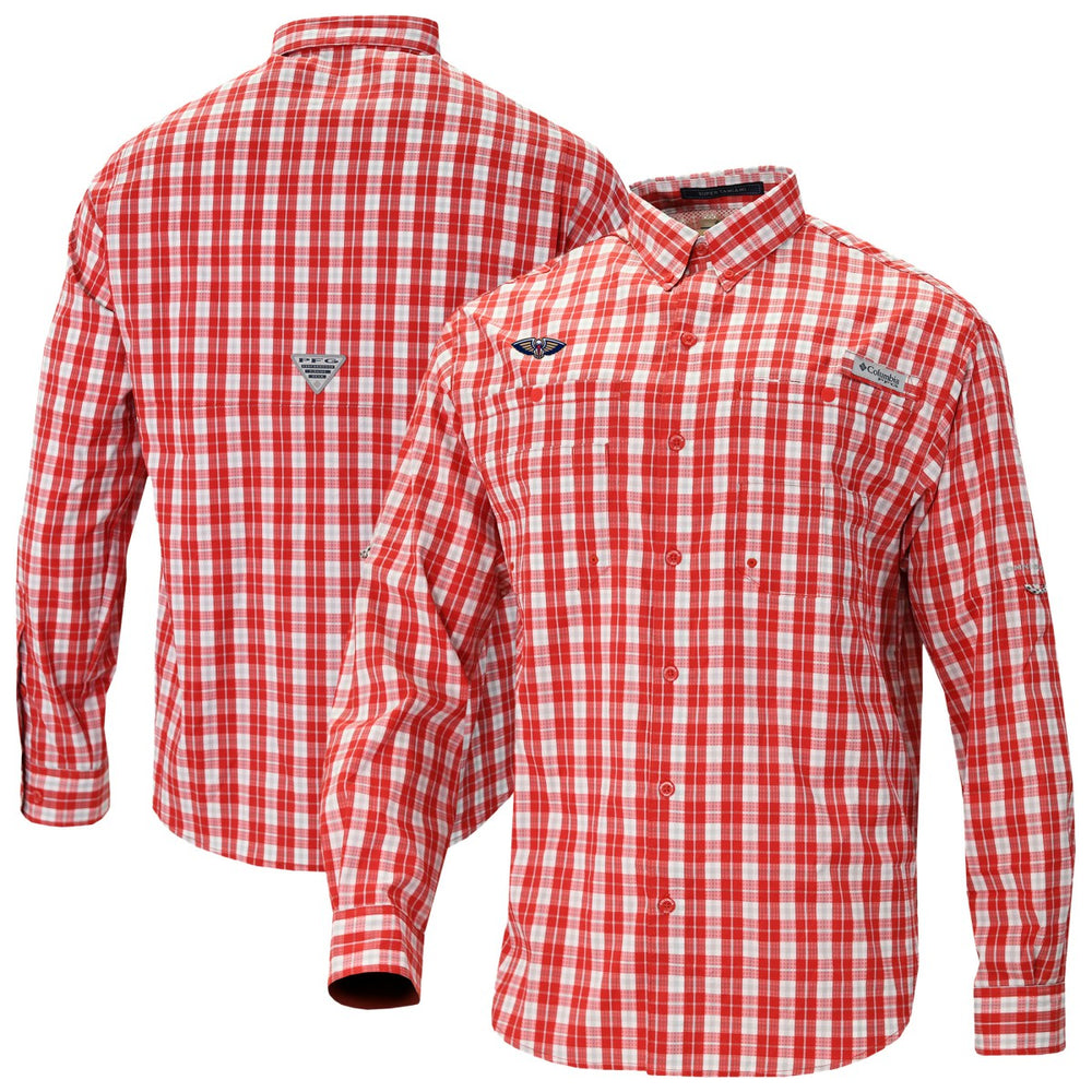 New Orleans Pelicans Super Tamiami Omni-Shade Long Sleeve Button-Down Shirt Red - NBA