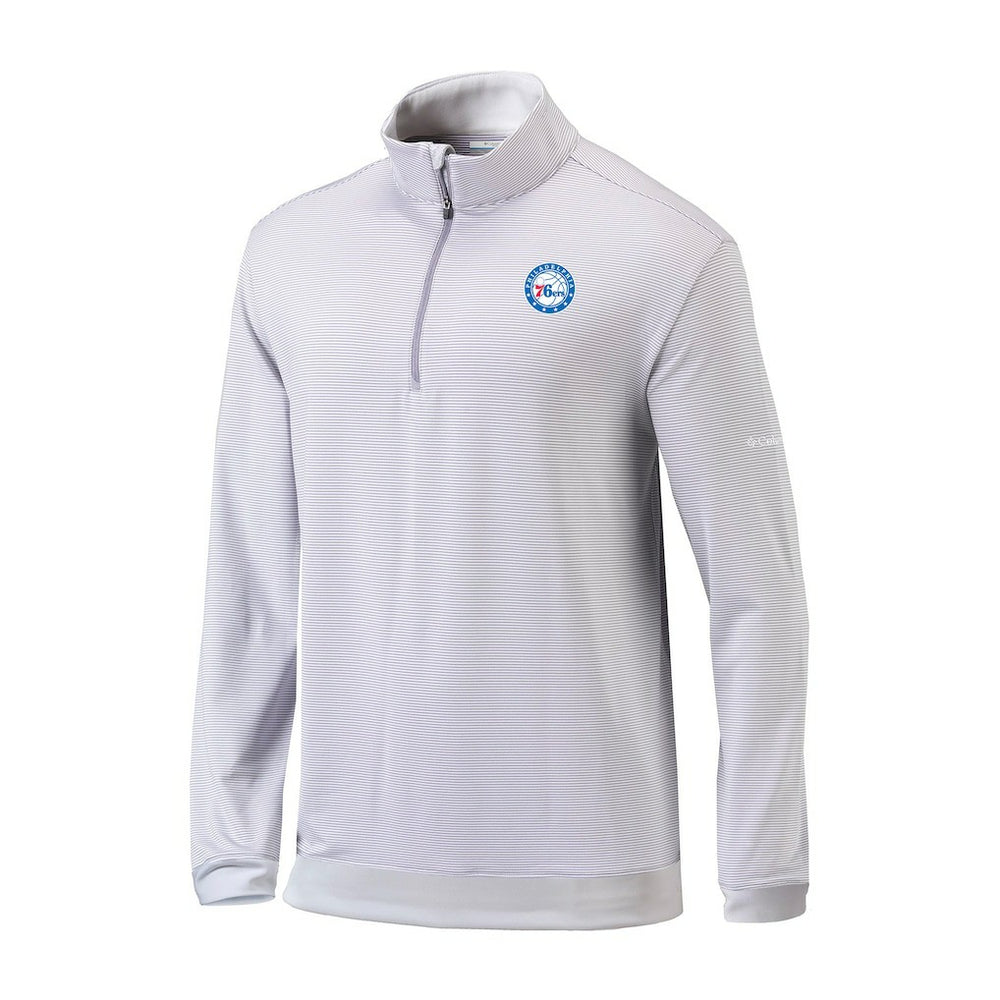 Philadelphia 76ers Omni-Wick Even Lie Quarter-Zip Top Gray/White - NBA