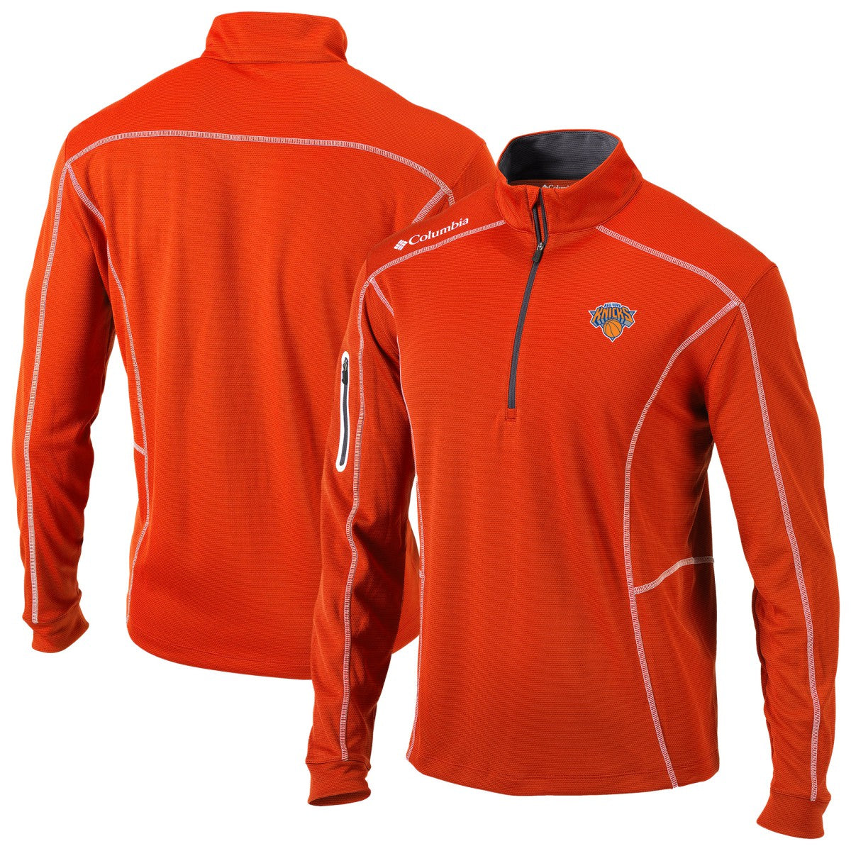 New York Knicks Omni-Wick Shotgun Quarter-Zip Jacket Orange - NBA