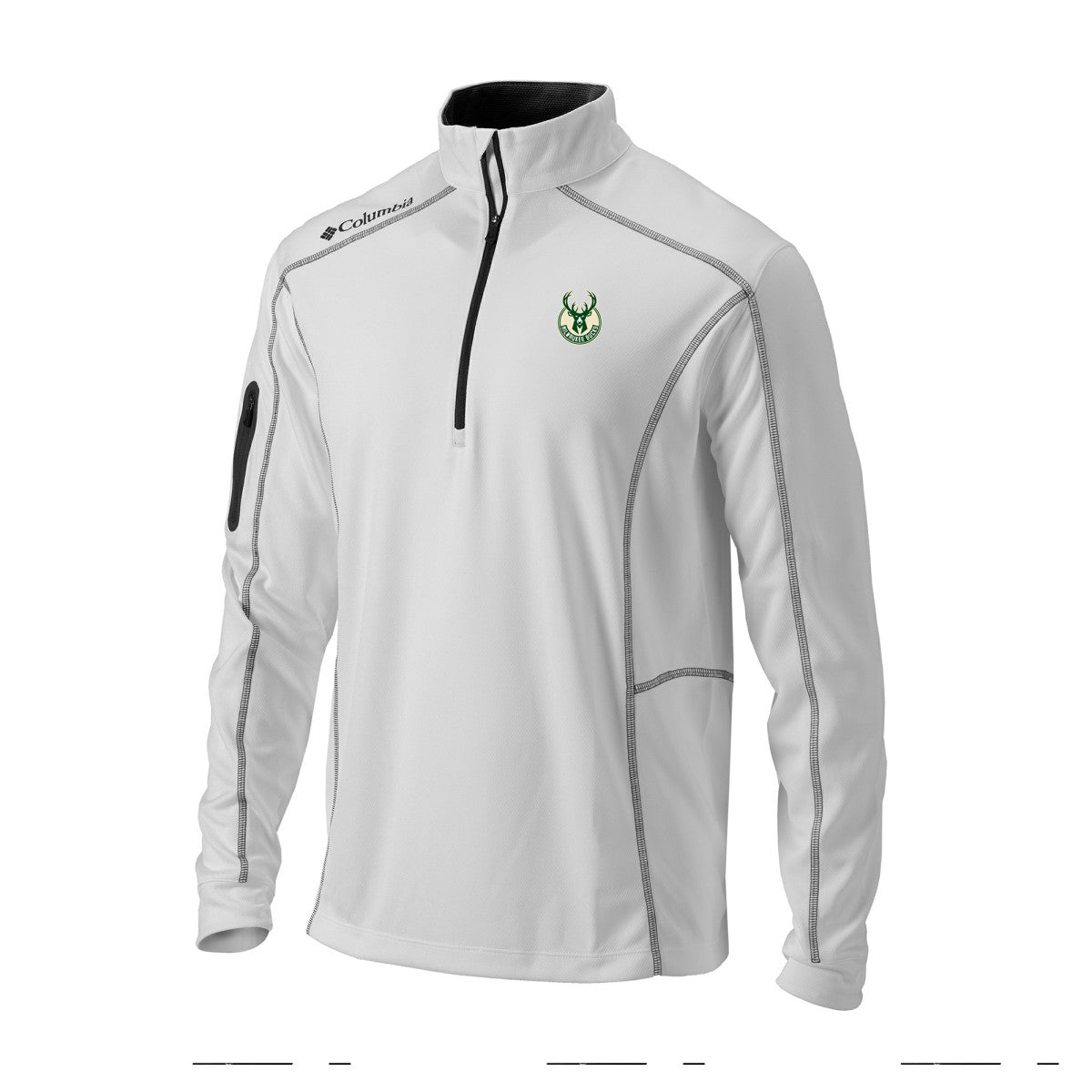Milwaukee Bucks Omni-Wick Shotgun Quarter-Zip Jacket White - NBA