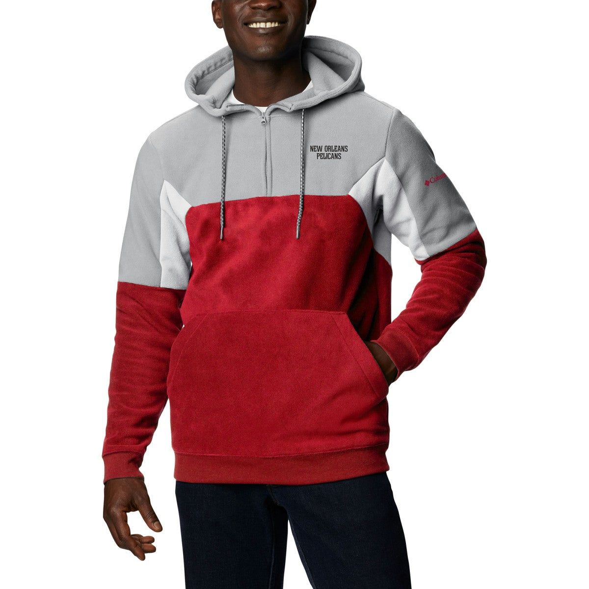 New Orleans Pelicans Men's Lodge Quarter-Zip Hoodie Red - NBA