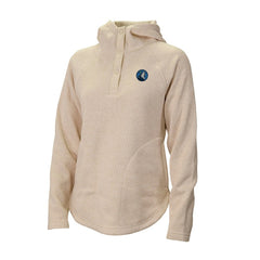 Minnesota Timberwolves Women's Sweater Weather Quarter-Snap Hoodie Cream - NBA