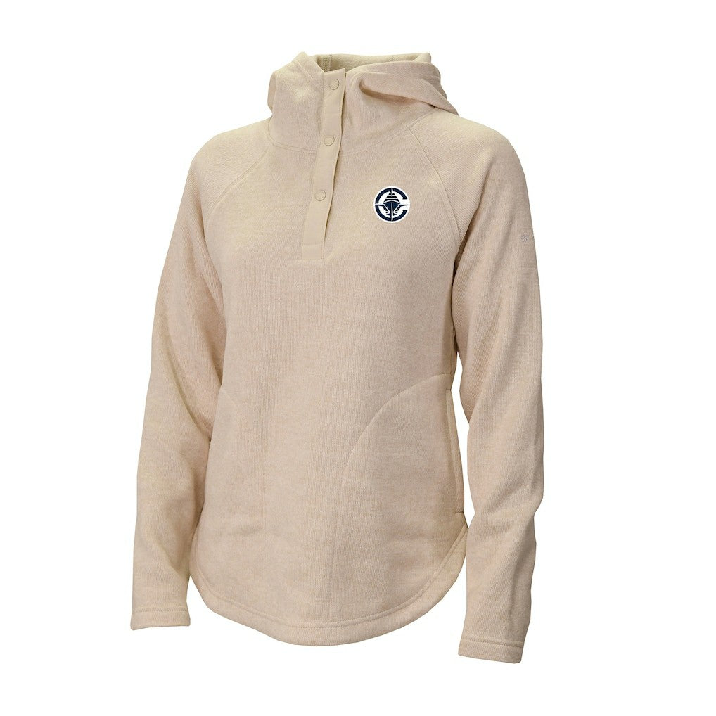 LA Clippers Women's Sweater Weather Quarter-Snap Hoodie Cream - NBA