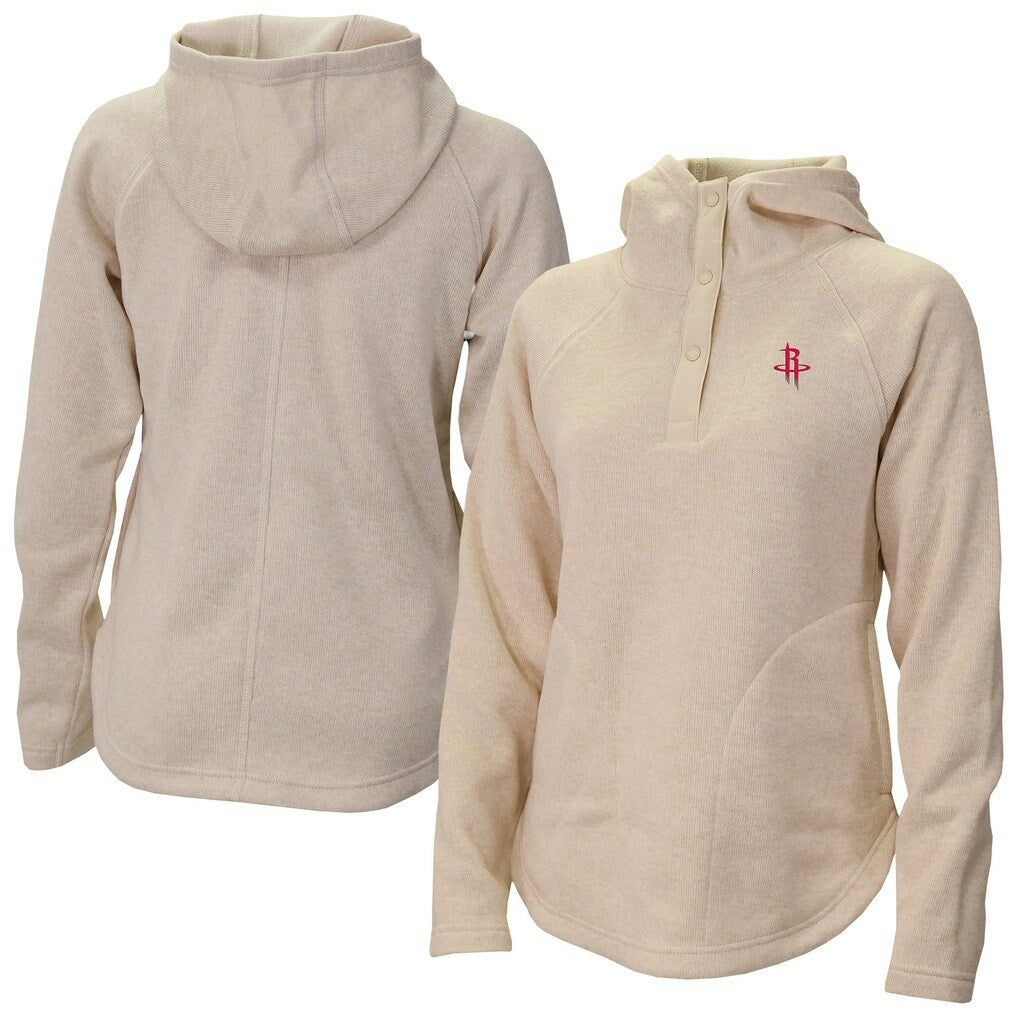 Houston Rockets Women's Sweater Weather Quarter-Snap Hoodie Cream - NBA