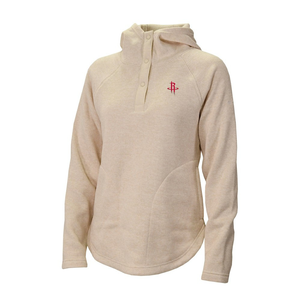 Houston Rockets Women's Sweater Weather Quarter-Snap Hoodie Cream - NBA