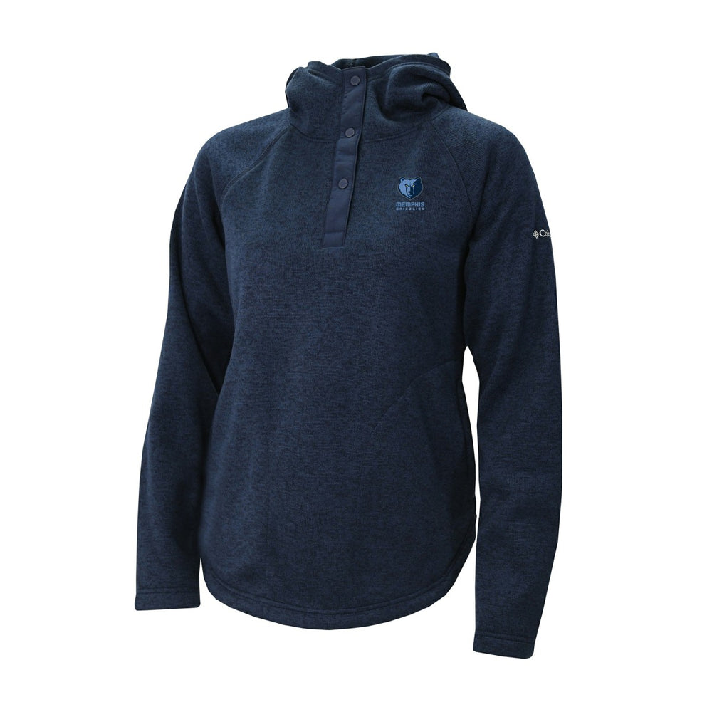 Memphis Grizzlies Women's Sweater Weather Quarter-Snap Hoodie Navy - NBA