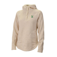 Milwaukee Bucks Women's Sweater Weather Quarter-Snap Hoodie Cream - NBA