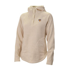 New York Knicks Women's Sweater Weather Quarter-Snap Hoodie Cream - NBA