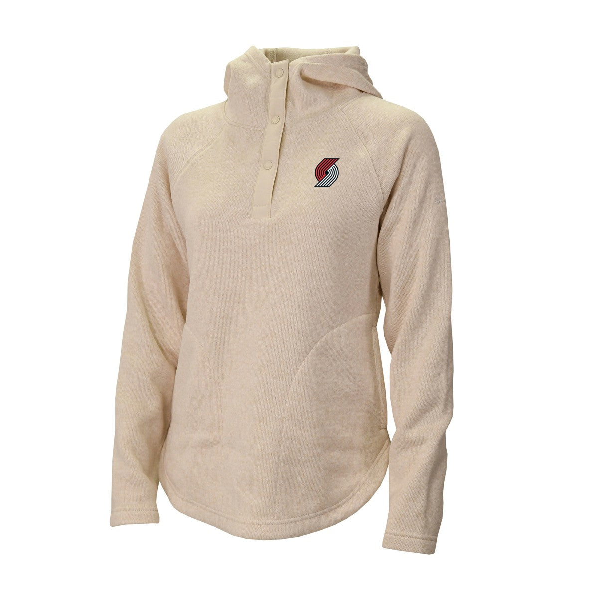 Portland Trail Blazers Women's Sweater Weather Quarter-Snap Hoodie Cream - NBA