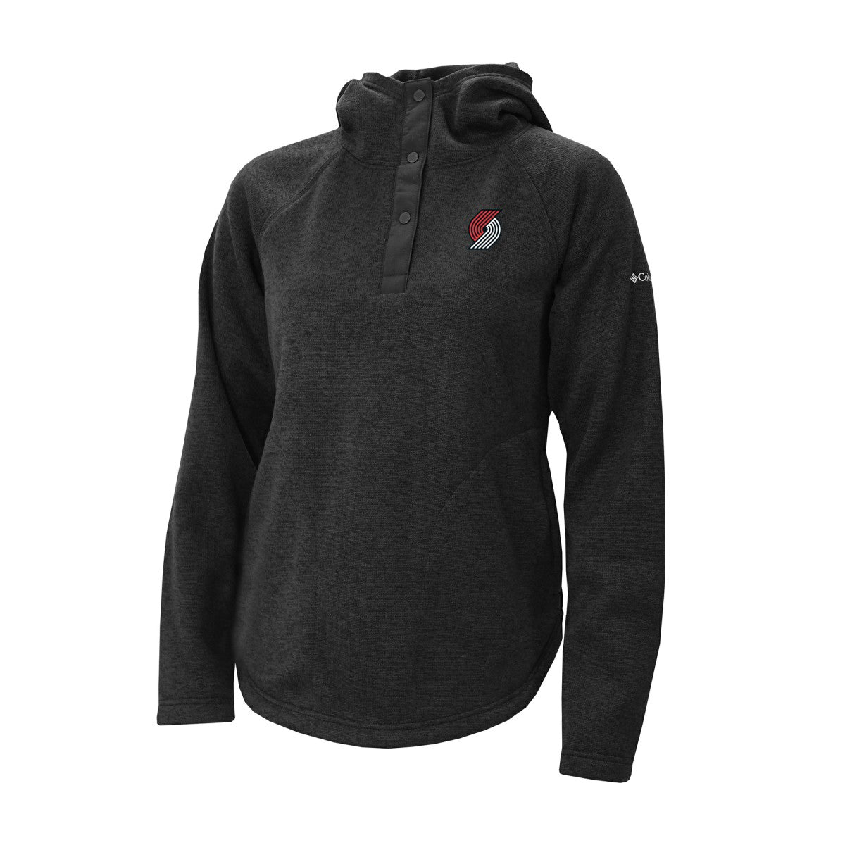 Portland Trail Blazers Women's Sweater Weather Quarter-Snap Hoodie Black - NBA